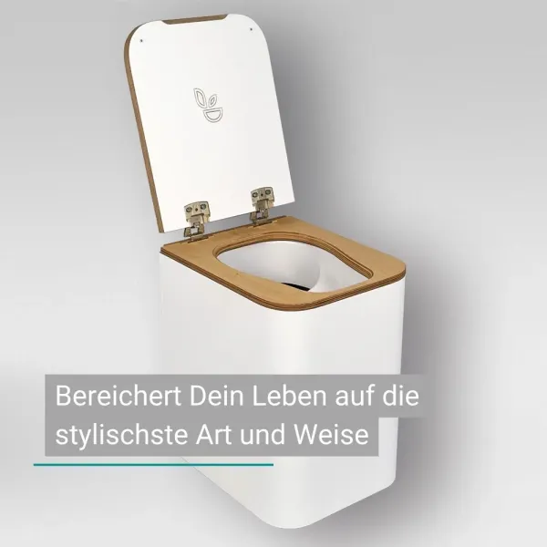 Trelino® Timber L Trenntoilette Korpus: Weiß Einsatz: Anthrazit